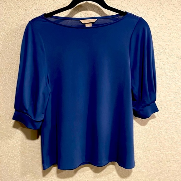 H & M cobalt blue shirt sleeve blouse womens shirt small Southwest Airlines🛫 - Picture 1 of 5
